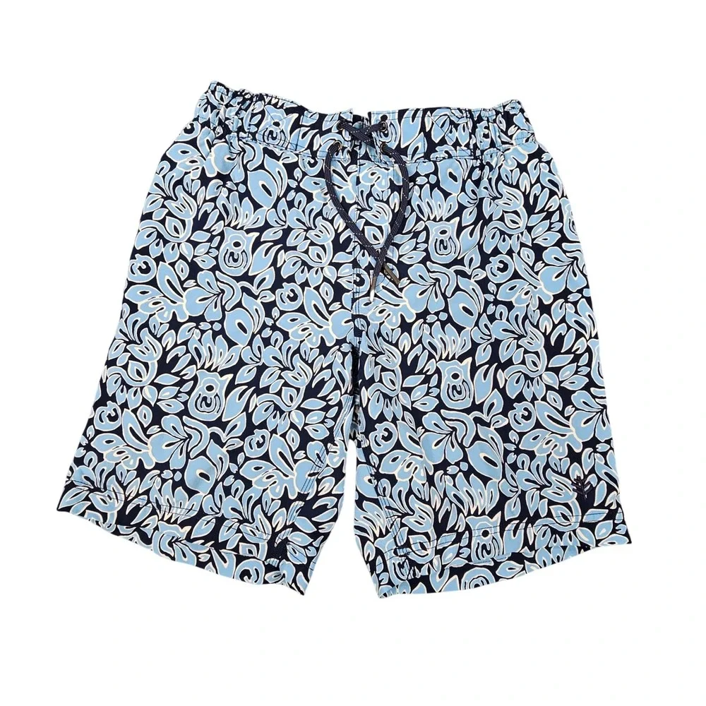 Coolibar Swim Trunks Mens S Blue Floral Paisley UPF 50+ Sun Protection Shorts